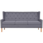 Vidaxl canap� � 3 places tissu gris