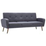 Vidaxl canapé à 3 places tissu gris clair Vidaxl canapé à 3 places tissu gris clair