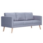 Vidaxl canap  3 places tissu gris clair
