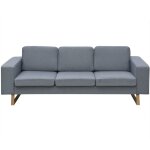 Vidaxl canap avec 3 places tissu gris clair