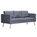 Vidaxl canapé à 3 places tissu gris foncé Vidaxl canapé à 3 places tissu gris foncé