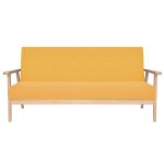Vidaxl canap  3 places tissu jaune
