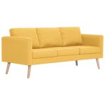 Vidaxl canap� � 3 places tissu jaune