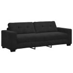 Vidaxl canap� 3 places velours noir 220 x 78 x 80 cm