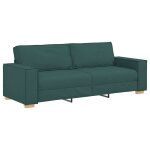 Vidaxl sofa 3 places vert fonc� 220 cm tissu