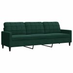 Vidaxl canap� � 3 places vert fonc� 210 cm velours