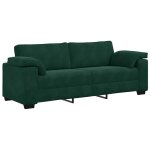 Vidaxl canap� 3 places vert fonc� 220 x 77 x 82 cm velours