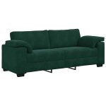 Vidaxl canap� 3 places vert fonc� 220 x 77 x 82 cm velours