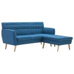 Vidaxl canap d'angle revtement en tissu 171, 5x138x81, 5 cm bleu