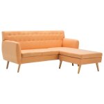 Vidaxl canap d'angle revtement en tissu 171, 5x138x81, 5 cm orange