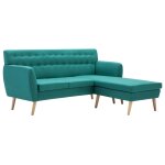 Vidaxl canap d'angle revtement en tissu 171, 5x138x81, 5 cm vert