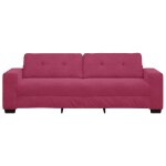 Vidaxl canap� bordeaux 221 x 78 x 80 cm tissu