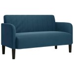 Vidaxl canap� causeuse bleu 109 cm velours