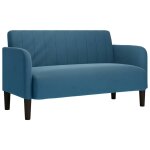 Vidaxl canapé causeuse bleu 109 cm velours Vidaxl canapé causeuse bleu 109 cm velours