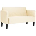 Vidaxl canap� causeuse cr�me 109 cm tissu velours c�tel�