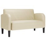 Vidaxl canap� causeuse cr�me 110 cm similicuir