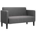 Vidaxl canap� causeuse gris fonc� 109 cm tissu velours c�tel�