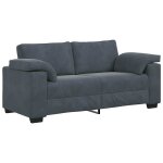 Vidaxl canap� causeuse gris fonc� 180x77x82 cm velours