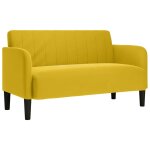 Vidaxl canap� causeuse jaune 109 cm velours
