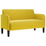 Vidaxl canapé causeuse jaune 109 cm velours Vidaxl canapé causeuse jaune 109 cm velours