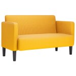 Vidaxl canap� causeuse jaune clair 109 cm tissu velours c�tel�