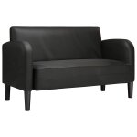 Vidaxl canap� causeuse noir 110 cm similicuir