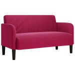 Vidaxl canap� causeuse rouge bordeaux 109 cm velours