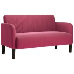 Vidaxl canapé causeuse rouge bordeaux 109 cm velours Vidaxl canapé causeuse rouge bordeaux 109 cm velours