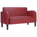 Vidaxl canapé causeuse rouge bordeaux 110 cm similicuir Vidaxl canapé causeuse rouge bordeaux 110 cm similicuir