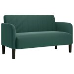 Vidaxl canapé causeuse vert foncé 109 cm velours Vidaxl canapé causeuse vert foncé 109 cm velours