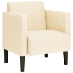 Vidaxl canap� - chaise accoudoirs cr�me 54 cm tissu velours c�tel�