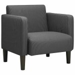 Vidaxl canap� - chaise accoudoirs gris fonc� 54 cm tissu velours c�tel�