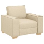 Vidaxl canap� - chaise cr�me 100x78x84 cm tissu