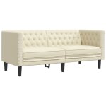 Vidaxl canap chesterfield 2 places crme similicuir