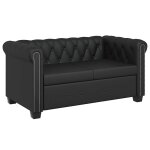 Vidaxl canap� chesterfield � 2 places cuir synth�tique noir