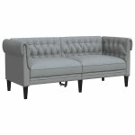 Vidaxl canap chesterfield 2 places gris clair tissu
