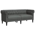 Vidaxl canap chesterfield 2 places gris fonc tissu