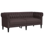 Vidaxl canap chesterfield 2 places marron fonc tissu