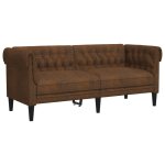 Vidaxl canap chesterfield 2 places marron tissu