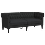 Vidaxl canap chesterfield 2 places noir tissu