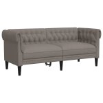 Vidaxl canap chesterfield 2 places taupe tissu