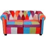 Vidaxl canap� chesterfield 2 places tissu