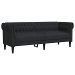 Vidaxl canap� chesterfield 3 places noir tissu