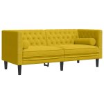 Vidaxl canap� chesterfield avec traversins 2 places jaune velours