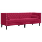 Vidaxl canap� chesterfield avec traversins 3 places velours
