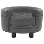 Vidaxl canap� pour chien gris 48x48x32 cm peluche et similicuir