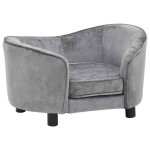 Vidaxl canap� pour chien gris 69x49x40 cm peluche