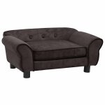 Vidaxl canap� pour chien marron 72x45x30 cm peluche