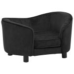 Vidaxl canap� pour chien noir 69x49x40 cm peluche