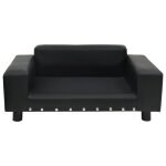 Vidaxl canap� pour chien noir 81x43x31 cm peluche et similicuir